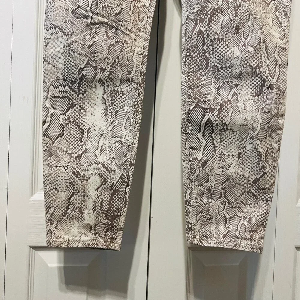 White House Black Market-Women's Snake Skin Print-High Rise Ankle Pants-Stretch - Picture 6 of 16